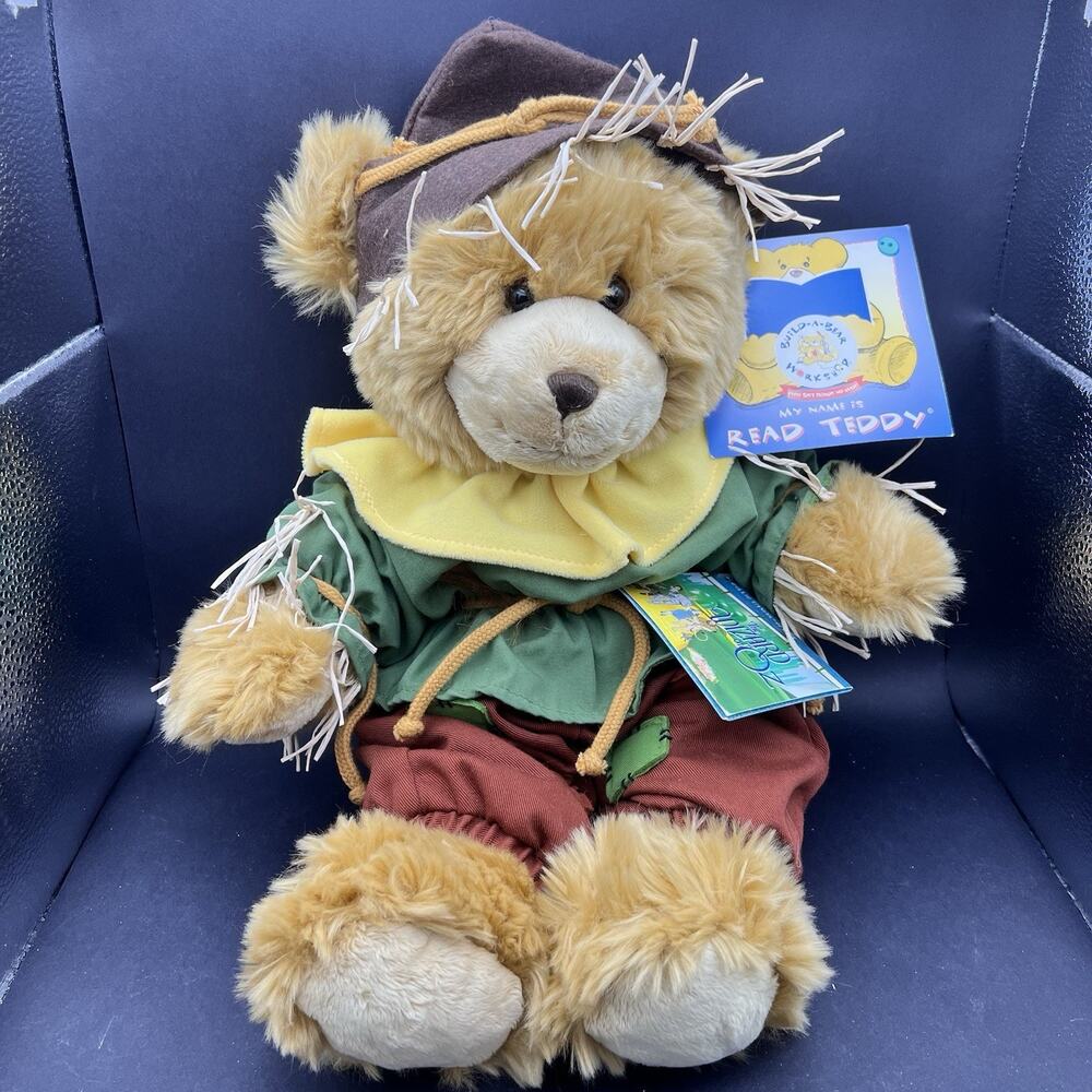 BUILD A BEAR SCARECROW WIZARD OF OZ Plush Stuffed Read Teddy W Outfit NWT 2006